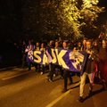 ФОТО: Финские футбольные болельщики собираются шумно, но полиция все контролирует