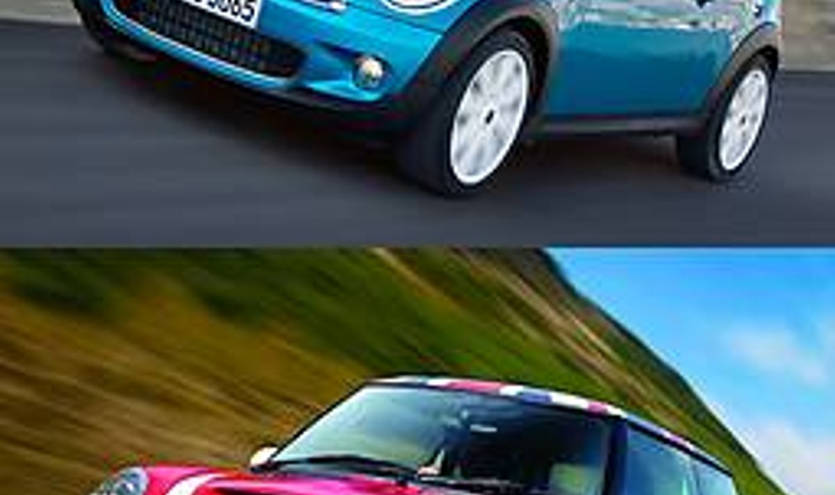 MÕISTA_MÕISTA! Kumb Mini on uus, kumb vana?  Vihje: punast autot pildistati aastal 2004, sinist aastal 2006. BMW