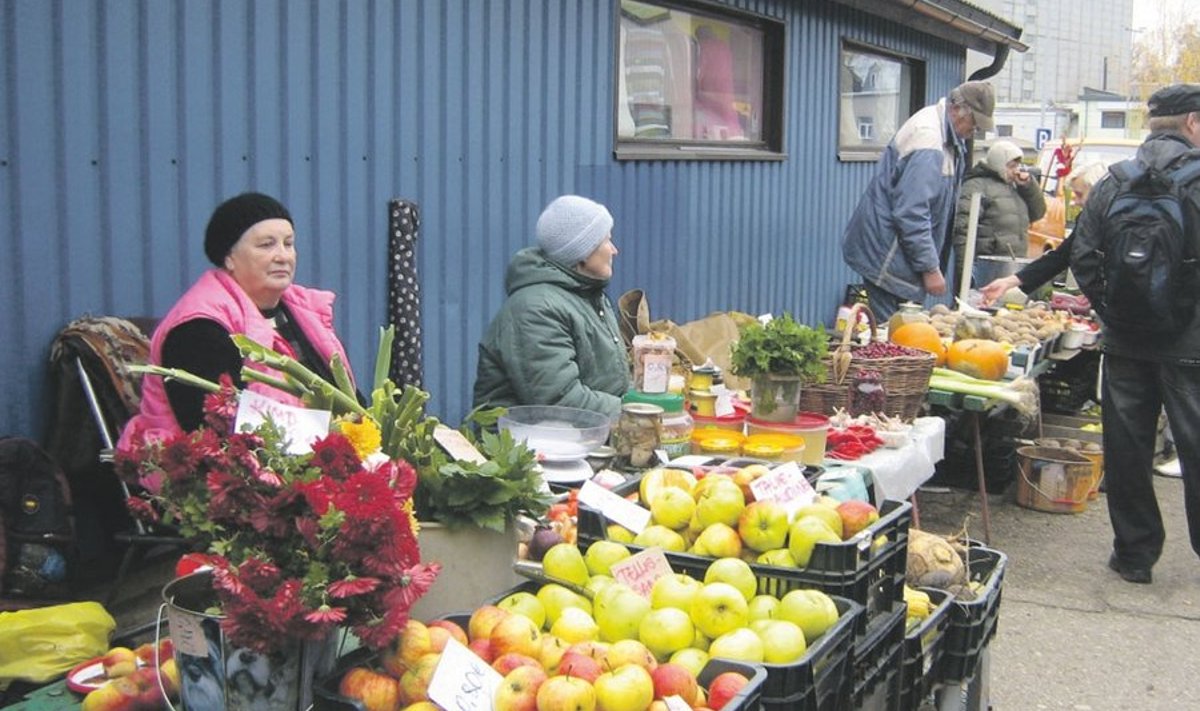 Eesti õuntega paistab Valga turul parem seis olevat kui suuremate linnade turgudel. Foto: Marje Laugen