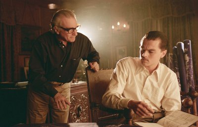 Martin Scorsese ja Leonardo DiCaprio "Aviaatori" (2004) võtetel. 
