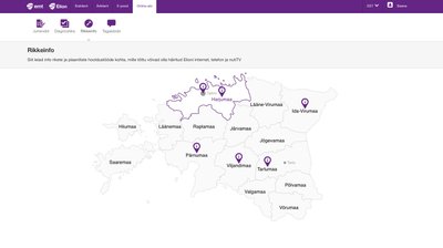 Eesti Telekomi rikete kaart