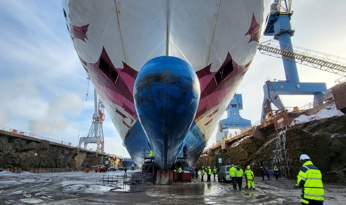 Tallinki laev Baltic Printsess käis viimati dokis Naantalis. Kliimaministeeriumi idee on jätta sellised tööd Eestisse majandust hoogustama.