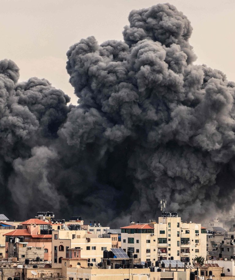 Õhurünnak Gaza linnale. Foto tehtud 9. oktoobril 2023.