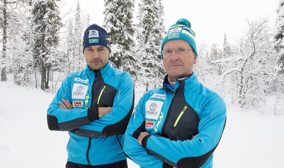 Kasahstani koondise treenerid Andrus Veerpalu ja Mati Alaver.