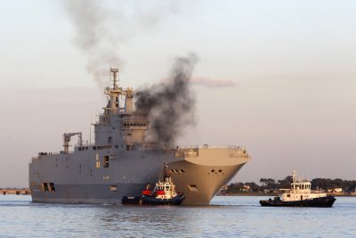 Lõpuks Egiptusele müüdud Mistral 2014. aastal Prantsuse sadamas. 