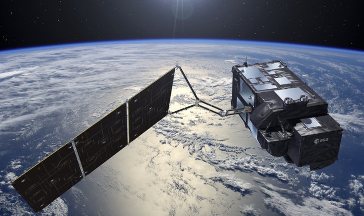 Sentinel-3A orbiidil 871,5 km kõrgusel. Kujutis: ESA-Pierre Carrill