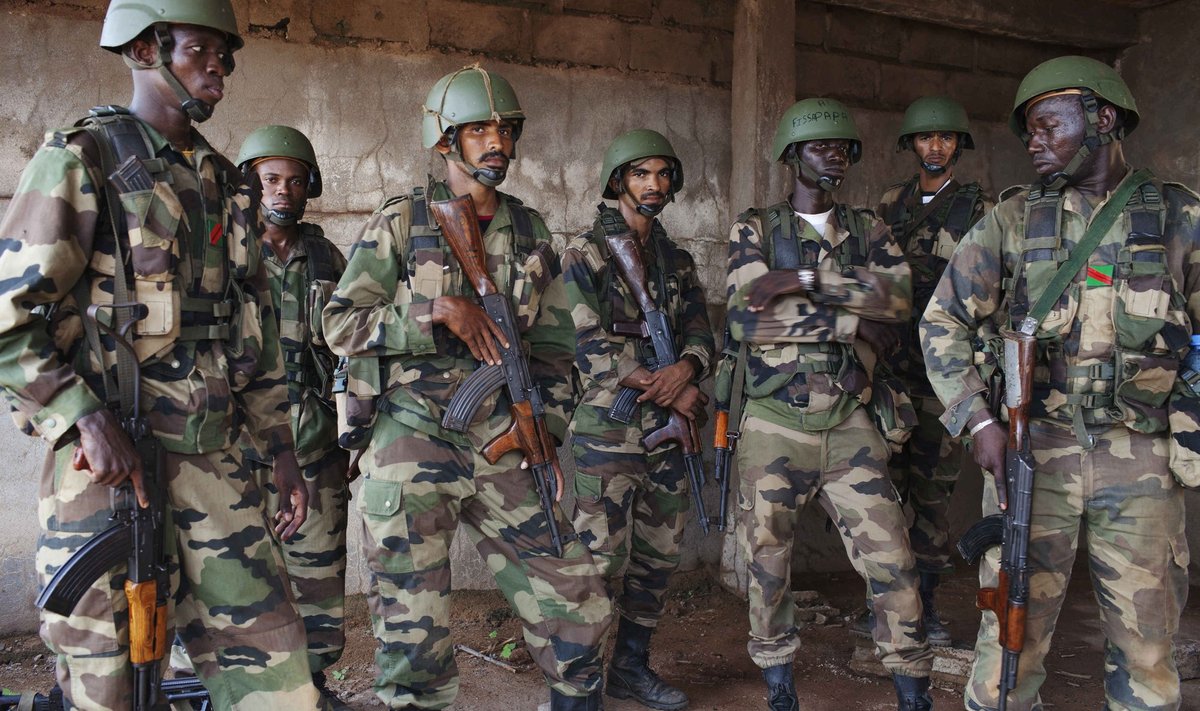 Европейские инструкторы обучают малийских солдат сражению в условиях городской застройки. 23 августа 2013