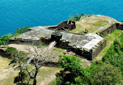 Aerial view of Fort Sherman at Toro Point, Panama Canal, Panama