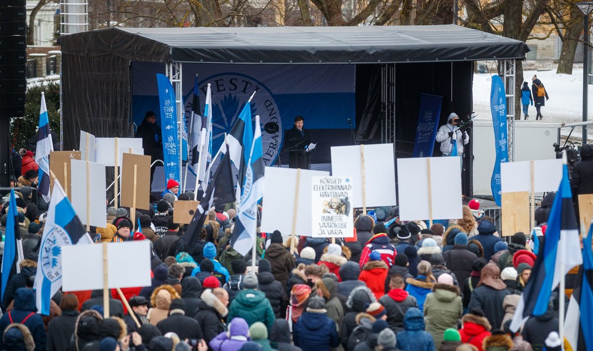 22. jaanuaril korraldas EKRE Vabaduse väljakul meeleavalduse energiahinna tõusu vastu