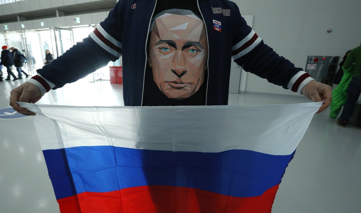 Putini särgiga Venemaa fänn
