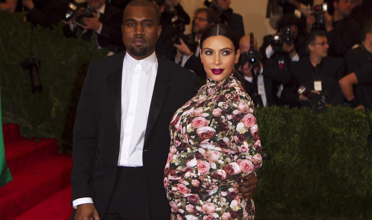 Singer Kanye West and reality tv actress Kim Kardashian arrive at the Metropolitan Museum of Art Costume Institute Benefit celebrating the opening of "PUNK: Chaos to Couture" in New York