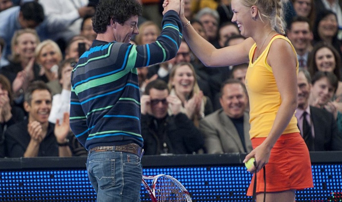 Wozniacki ja McIlroy 5. märtsil New Yorgis näidismatšil.