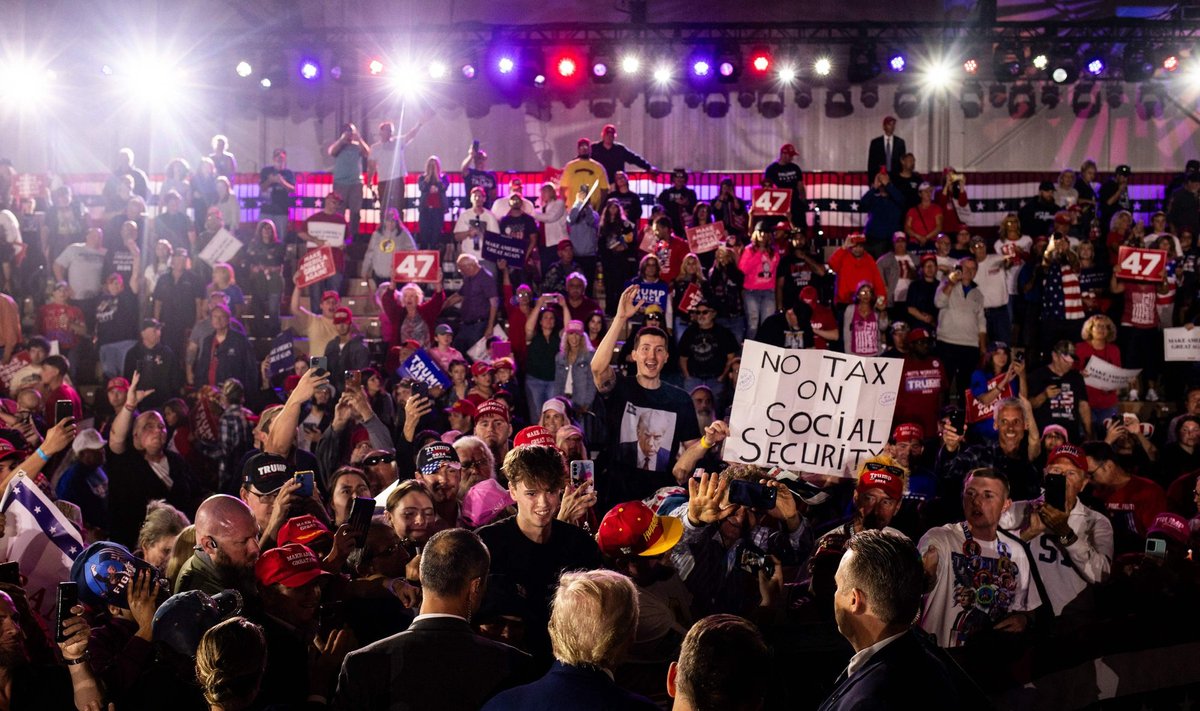 Et valimistel loeb iga osariik kokku oma tulemused ja saadab valijamehed, võib iga hääl ülekaalu anda. Ja nii on juba korduvalt juhtunud. Fotol Trumpi valimiskampaania Michiganis.