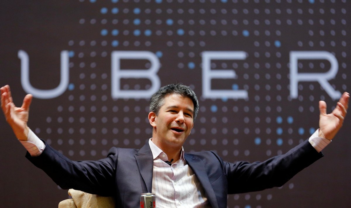 Uber CEO Kalanick speaks to students during an interaction at IIT campus in Mumbai