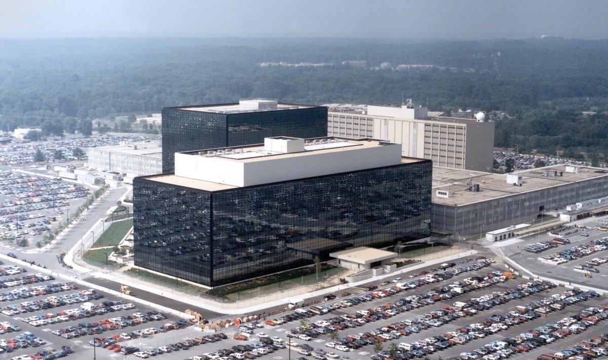 An undated handout photo shows the National Security Agency headquarters building in Fort Meade, Maryland