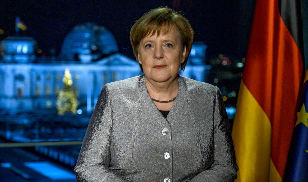 Saksa liidukantsler Angela Merkel eile Berliinis. 