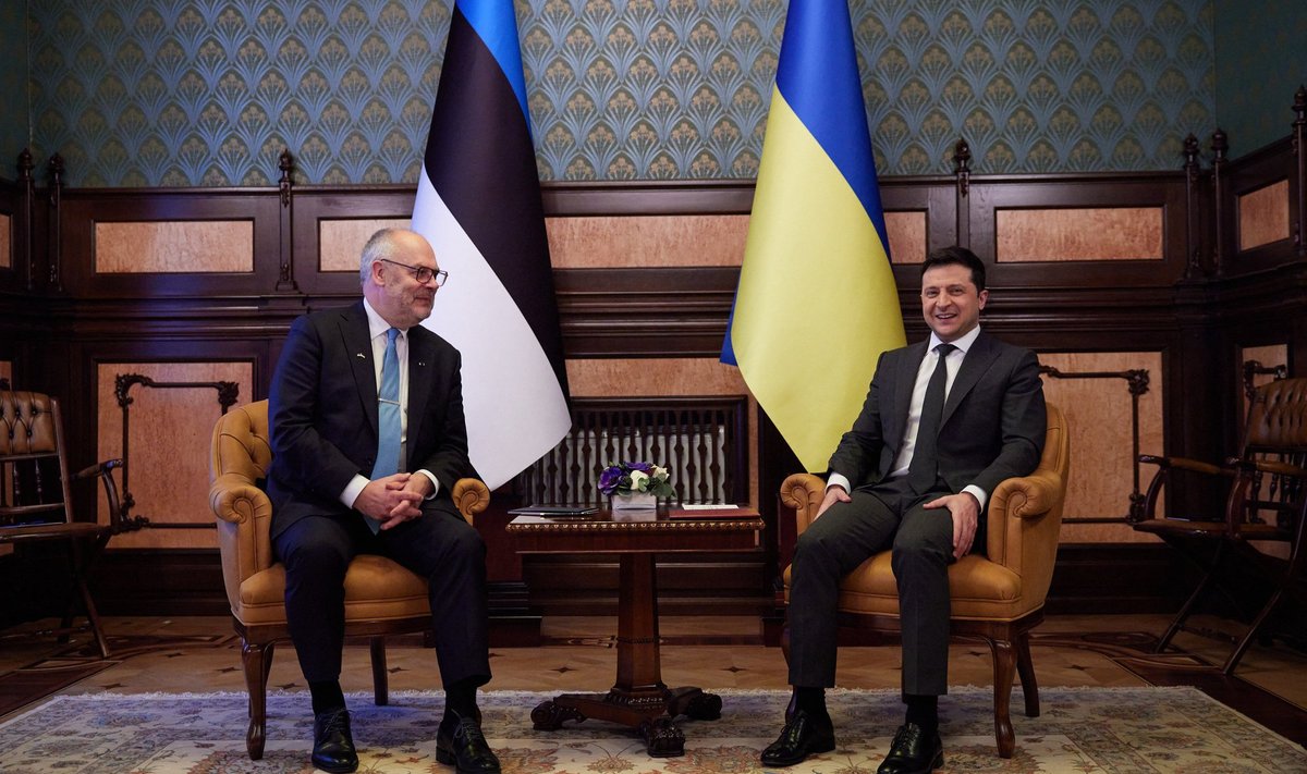 Eesti president Alar Karis ja Ukraina riigipea Volodõmõr Zelenskõi 22. veebruaril, kaks päeva enne Venemaa täiemahulist sissetungi Ukrainasse.