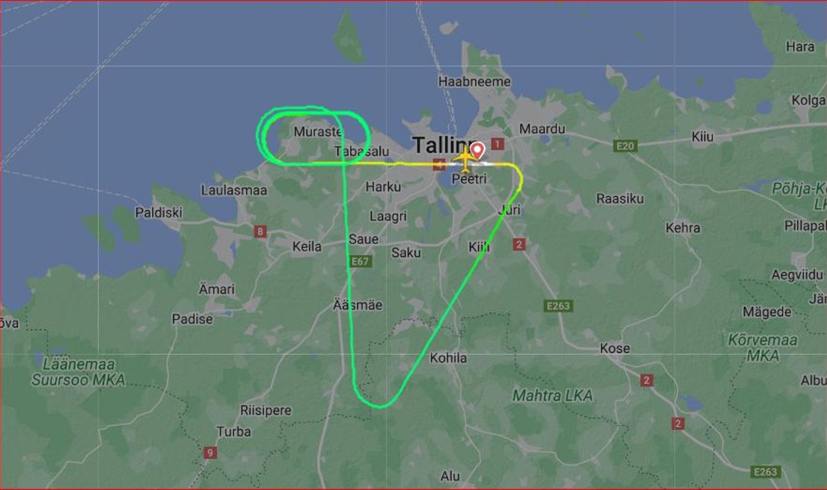 Tallinn-Antalya lennuki teekond täna hommikul