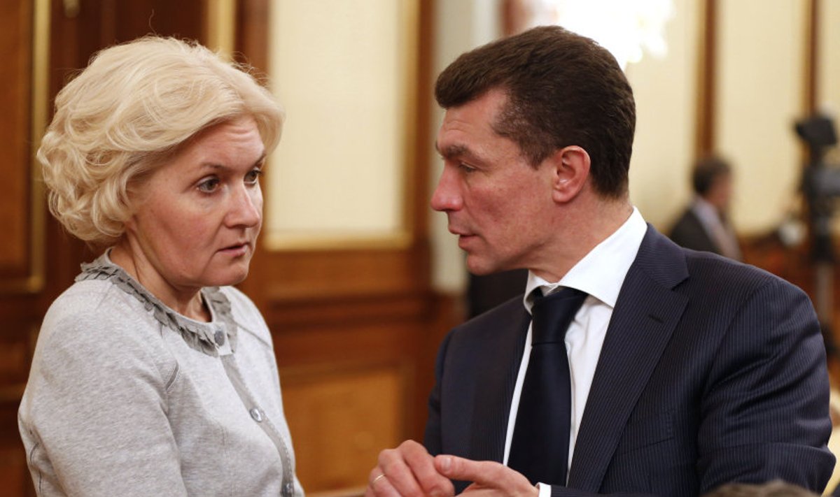 Vene asepeaminister Olga Golodets ja  töö- ja sotsiaalminister Maksim Topilin