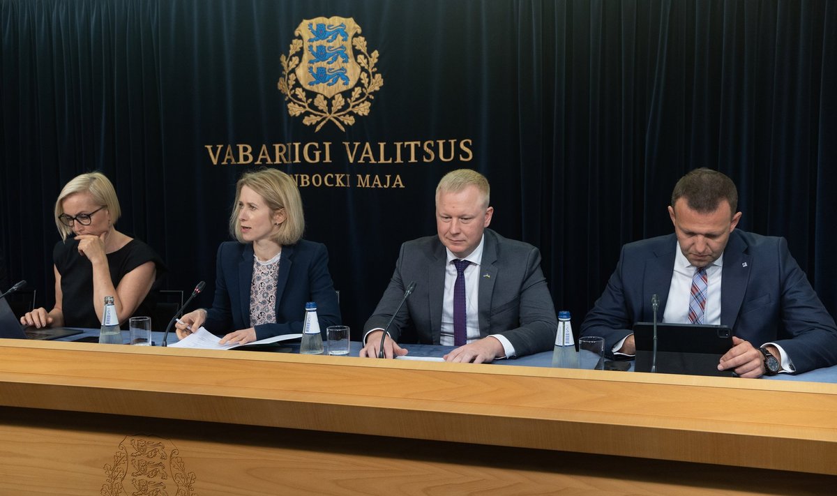 Valitsuse pressikonverents 30.05.24, Kristina Kallas, Kaja Kallas, Mart Võrklaev, Lauri Läänemets