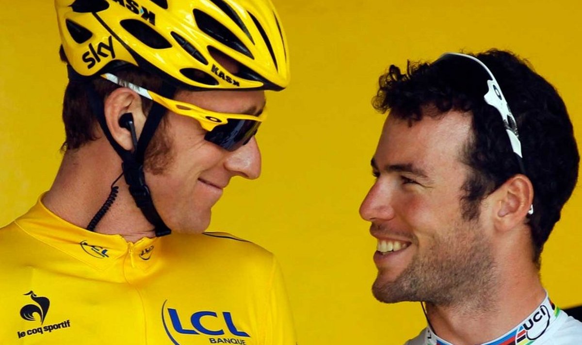 Bradley Wiggins ja Mark Cavendish (paremal)