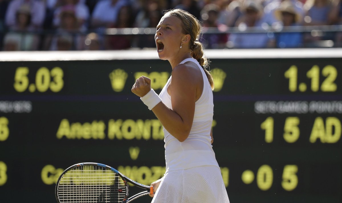 Mullu jõudis Anett Kontaveit Wimbledonis kolmandasse ringi, kus pidi tunnistama Caroline Wozniacki paremust.