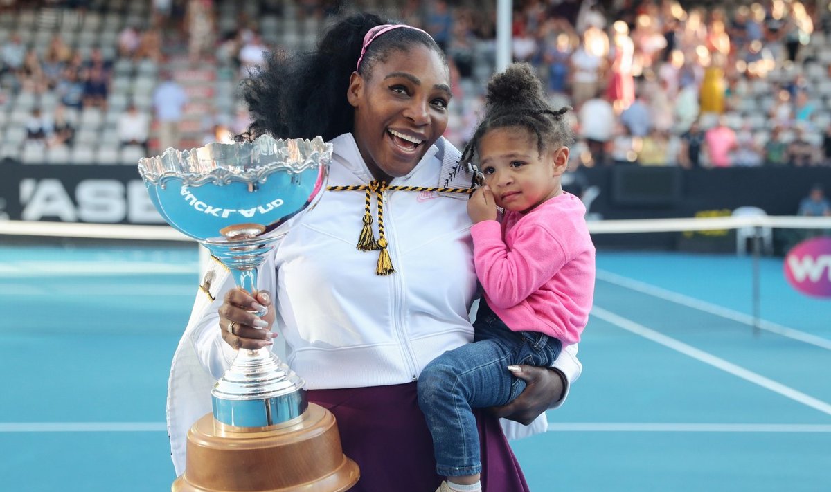 Serena Williams koos tütre Alexys Olympiaga.