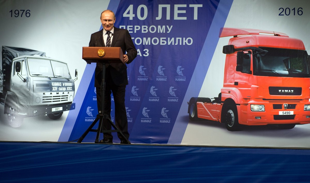 Venemaa president Vladimir Putin veebruaris Kamazi 40.aastapäeva tähistamas. 