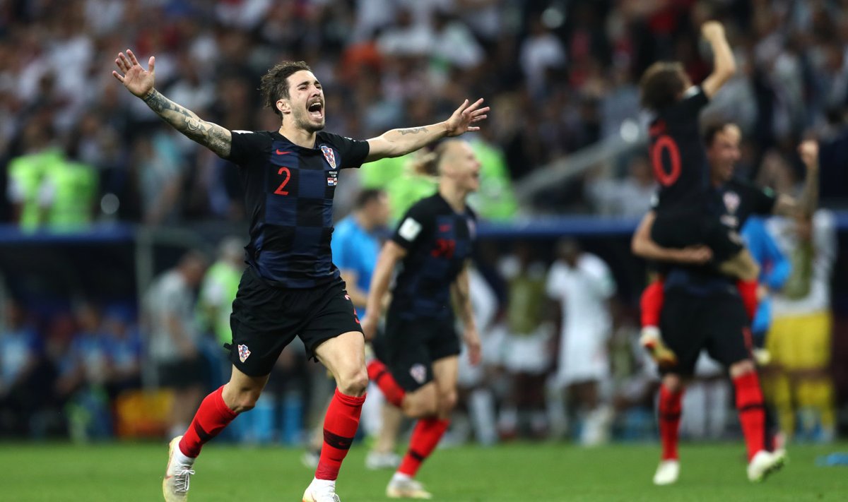 Horvaadid tähistamas võitu Inglismaa üle