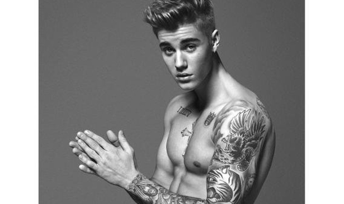 Justin Bieber Calvin Kleini reklaamis