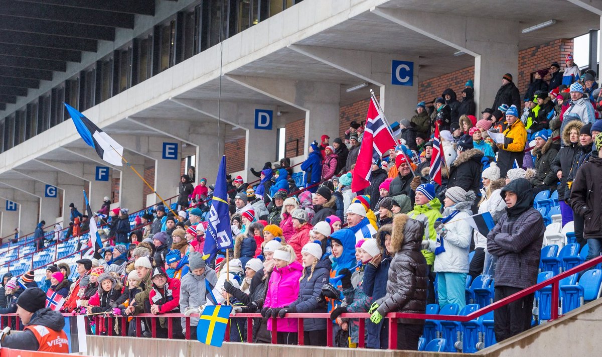 Pealtvaatajad Tehvandi staadionil 2017. aasta Otepää MK-etapil