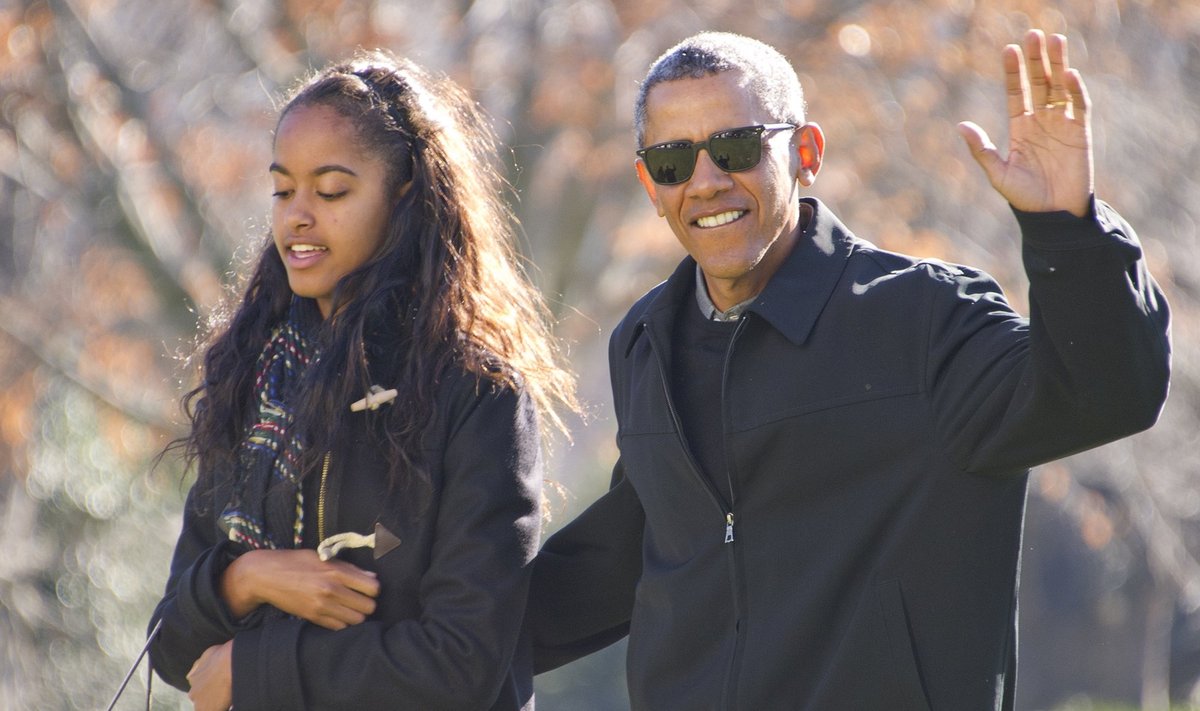Barack Obama oma tütrega.