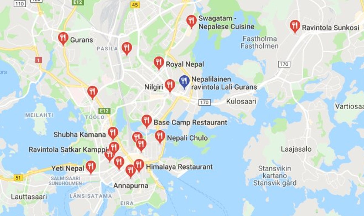 Helsingis tegutseb suurel hulgal Nepaali restorane.
