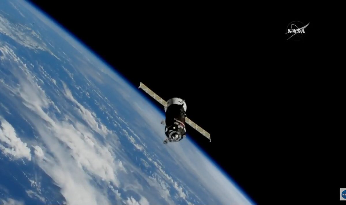 Progress 70 oma hiljutisel rekordkiirel teekonnal ISS-ini (Foto: NASA TV)