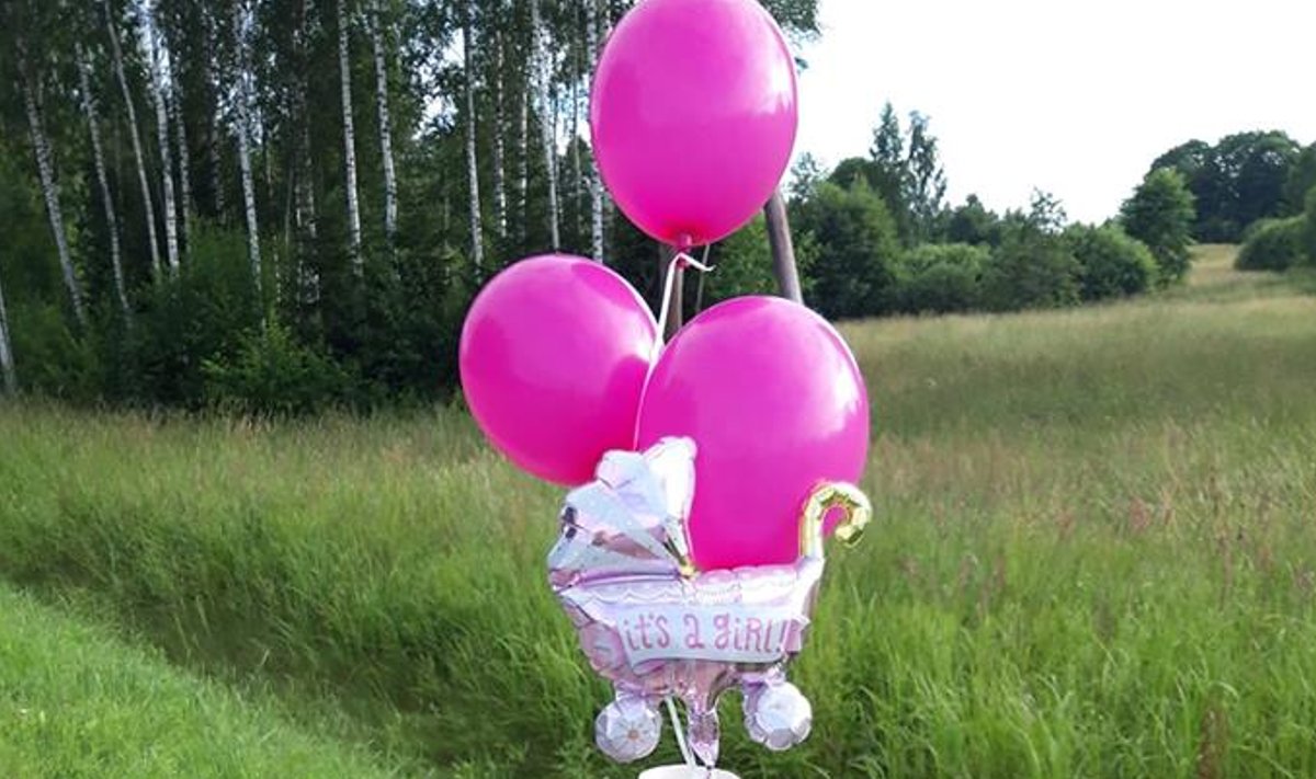 8. juulil tuli ilmale beebi teel Valgast Tartusse. Peale sünnitust pandi väikese tüdruku sünnikohale õhupallid