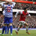 Arsenal sai kümnemehelise QPR-i üle raske võidu
