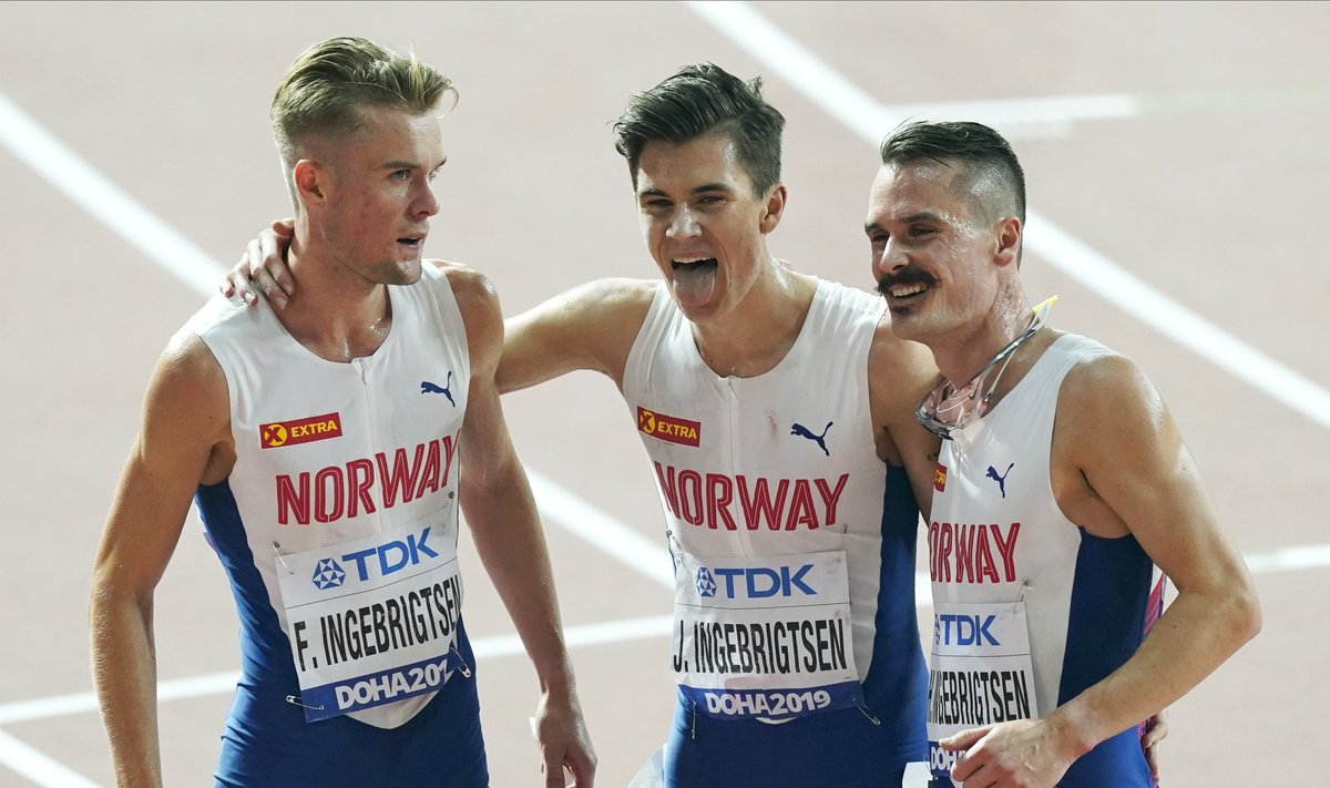 Vennad Ingebrigtsenid Filip, Jakob ja Henrik Doha MM-il.