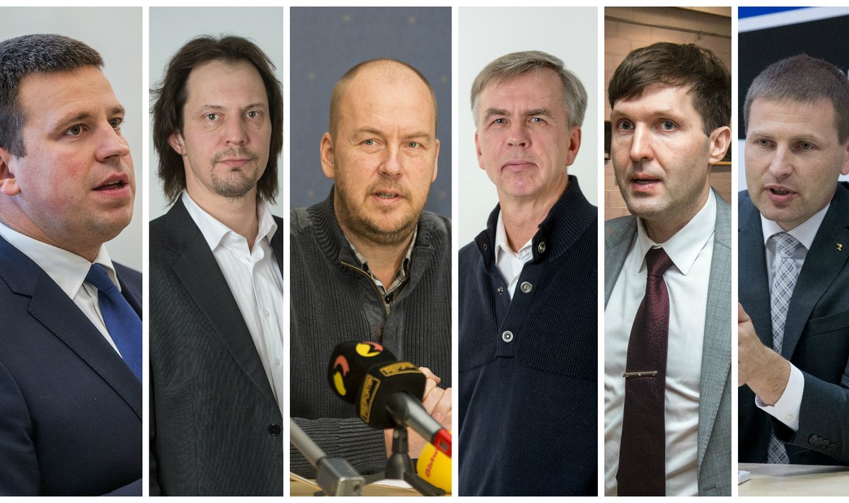 Jüri Ratas, Indrek Saar, Artur Talvik, Kalle Muuli, Martin Helme, Hanno Pevkur