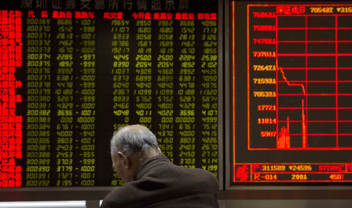 Tänane börsipäev Shanghais jäi järsu languse tõttu väga lühikeseks