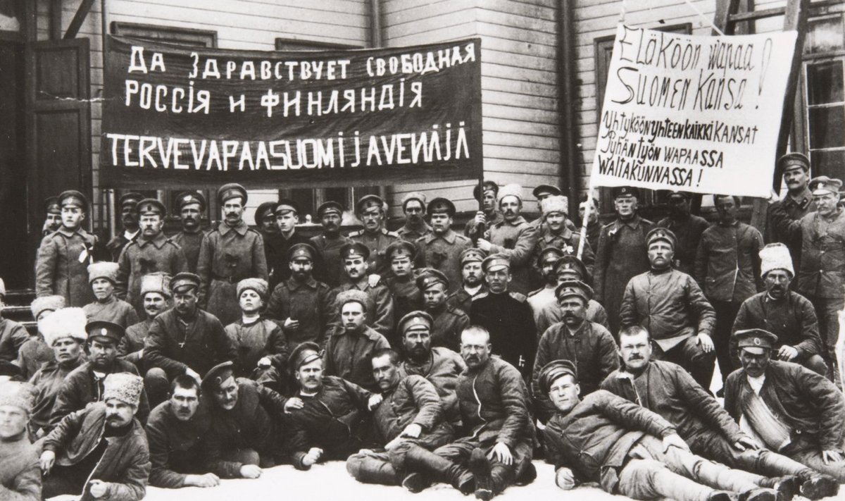 Nii tervitasid Vene sõdurid Soome vabanemist 1917. Foto: YLE