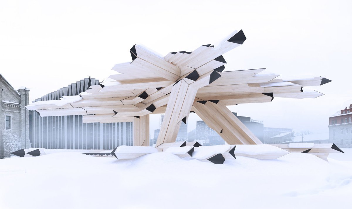 Sel suvel kerkib Tallinnasse puidust installatsioon, autoriks Londonis tegutsev arhitekt Gilles Retsin