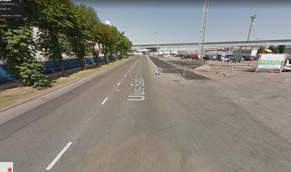 Tallinn, Uus-Sadama 19 juures (Google Street View ekraanitõmmis)