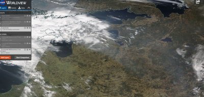 NASA kaardilt nähtub justkui õhuke suitsukiht tuleks pigem Venemaa ja Valgevene suunalt