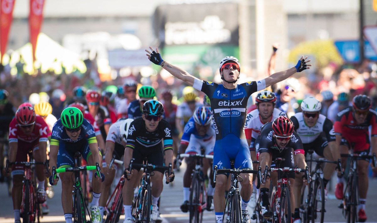 Vuelta 2. etapi võitja Gianni Meersman (esiplaanil).