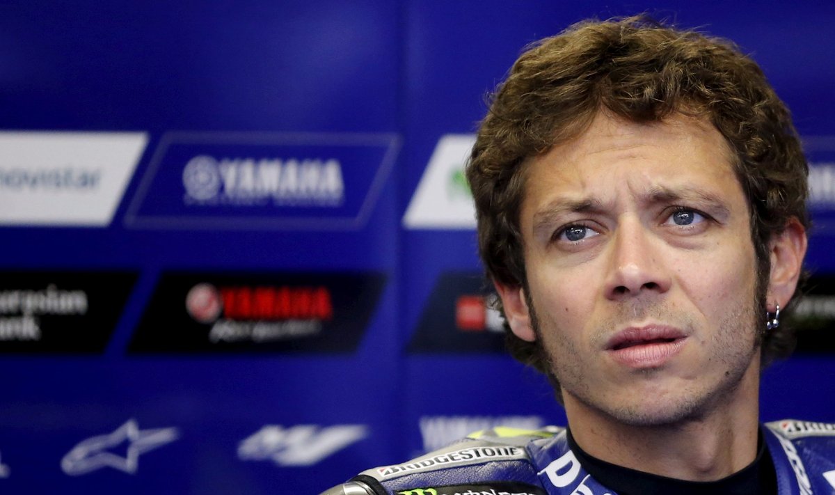 FILE PHOTO - Yamaha MotoGP rider Rossi of Italy is pictured in his team garage during the second free practice session of the French Grand Prix at the Le Mans circuit, in Le Mans, France