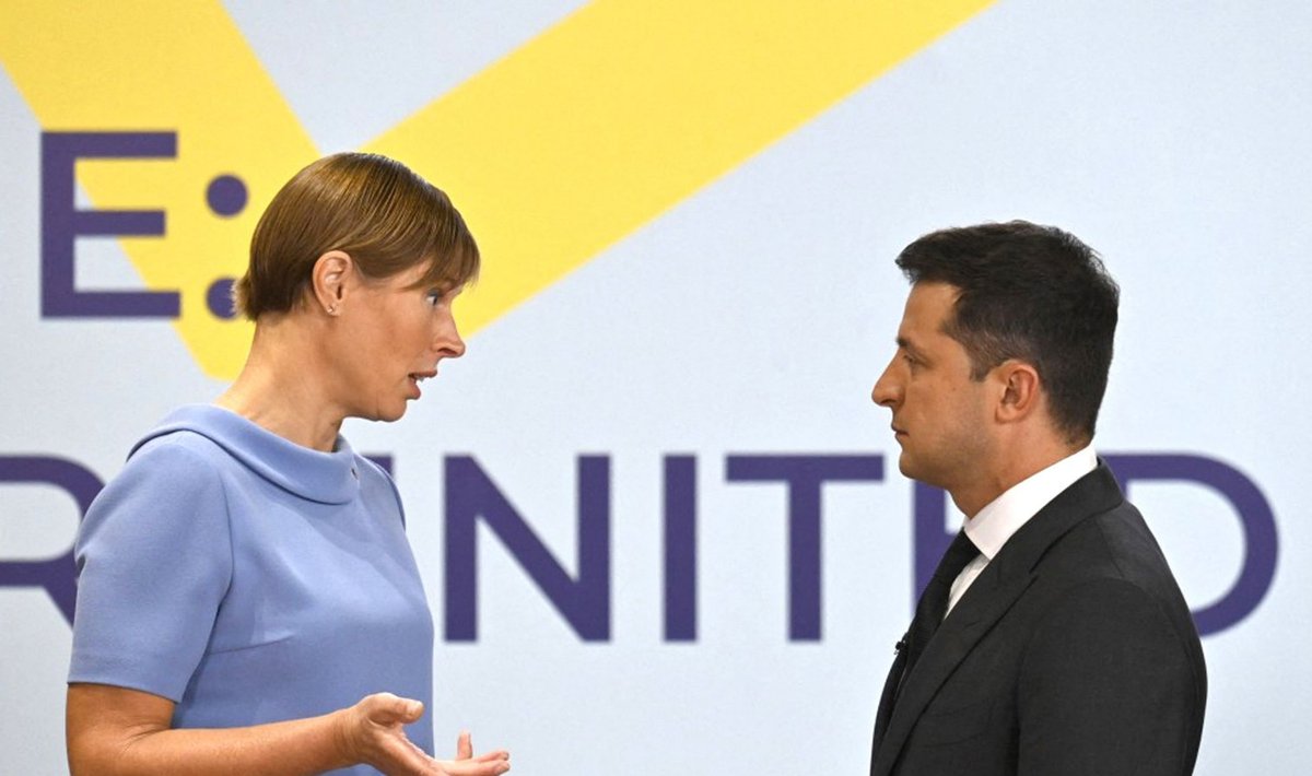 Eesti ja Ukraina presidendid Kersti Kaljulaid ja Volodõmõr Zelenskõi