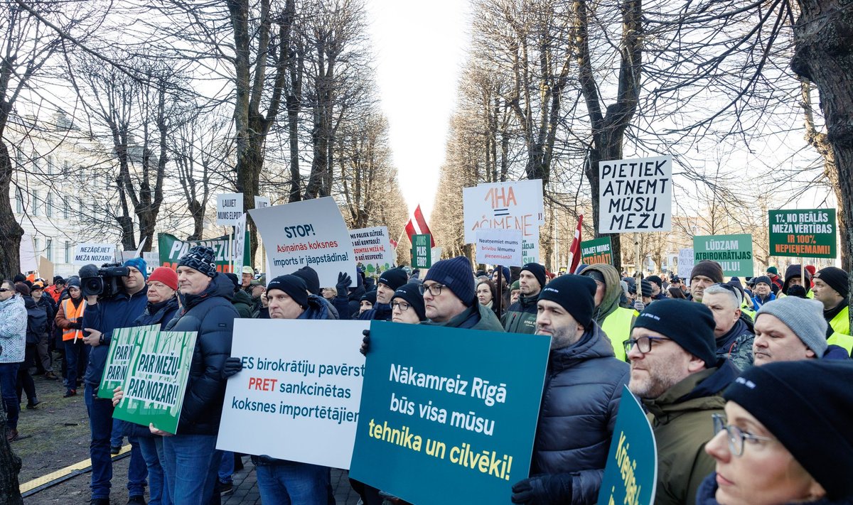 Eesti maaomanikke innustas ka põllu- ja metsameeste meeleavaldus Riias 05.03.2024