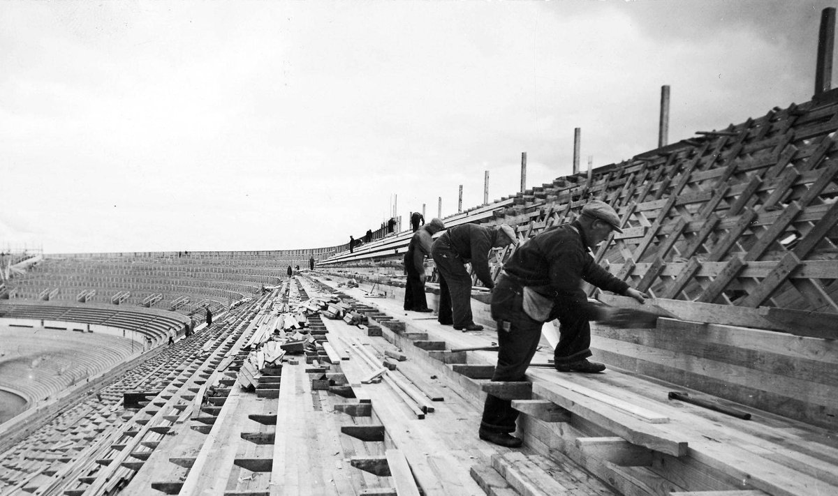 SOOME SUURIM SPORDIAREEN: Helsingi olümpia-staadioni ehitus kestis neli aastat, 1934–1938.