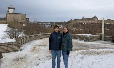 Сергей и Ксения в Нарве, февраль 2022