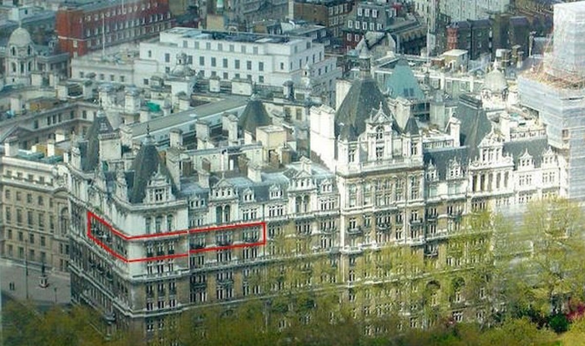 Punasega on märgitud Šuvalov Londoni luksuskorter